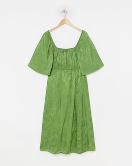 Jacquard Tie Back Midi Dress - Image