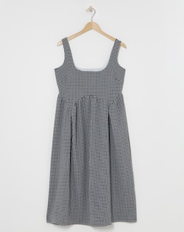 Black Gingham Textured Sundress - Image