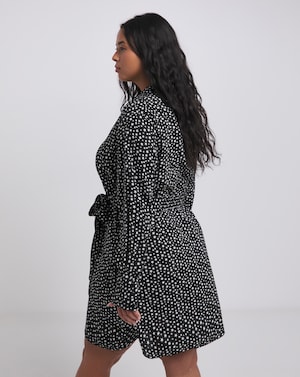 Star Print Long Sleeve Shirt Dress - Image 3