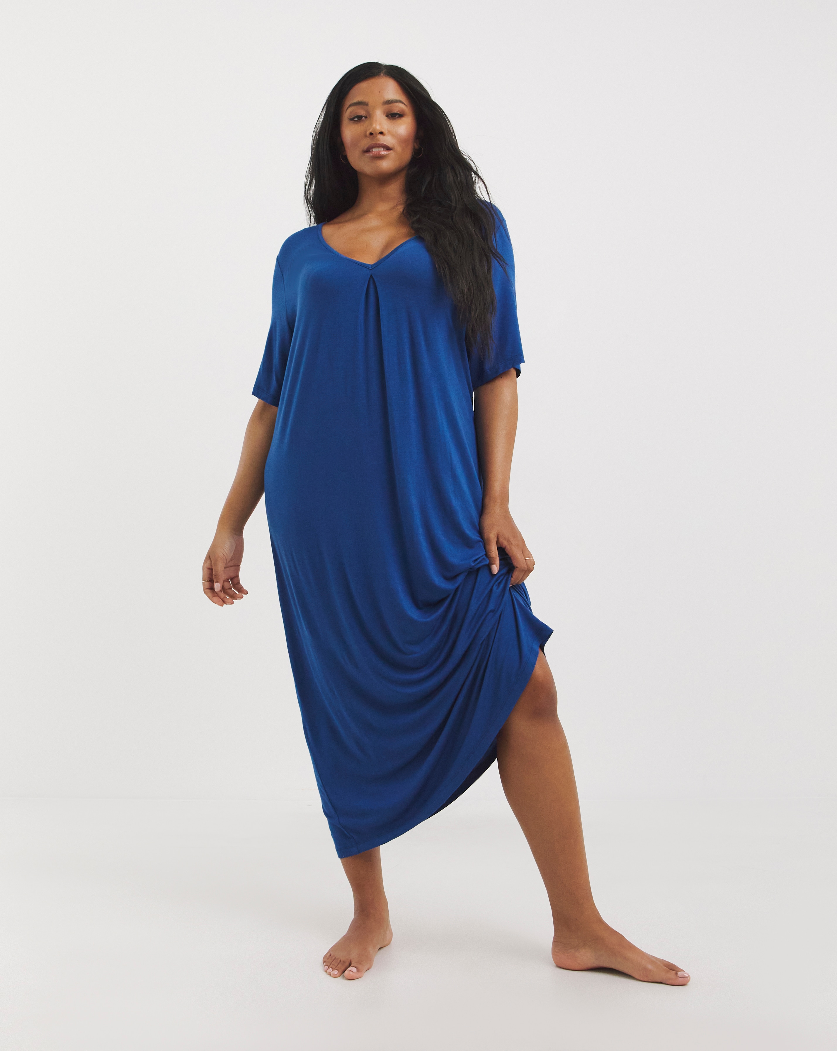 Pretty Secrets Viscose Maxi Short Sleeve Nightie Length 48 Inches