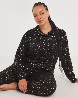 Pretty Secrets Funnel Neck Foil Print Lounge Set