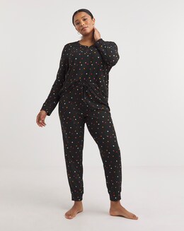 Soft Waffle Henley Button Up Pyjama Set