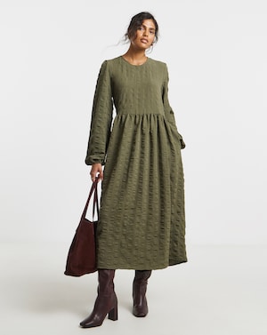 Simply Be Khaki Pocket Midi Dress - Image 1