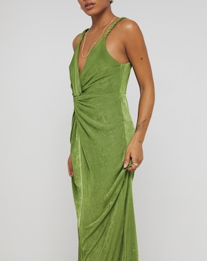 Simply Be Green Slinky Midaxi Dress - Image 2