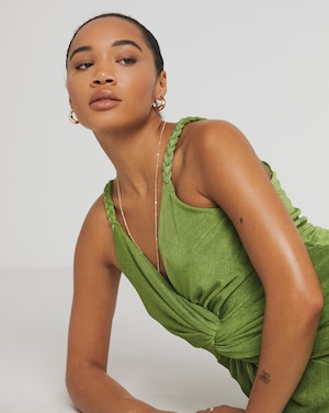 Simply Be Green Slinky Midaxi Dress - Image 4