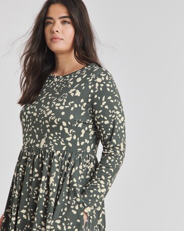 Green Print Supersoft Midi Dress