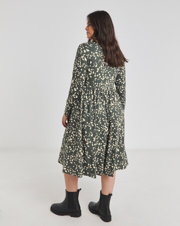 Green Print Supersoft Midi Dress