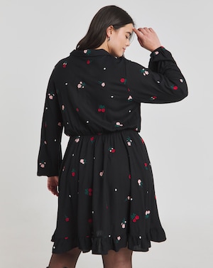 Black Embroidered Shirt Dress - Image 3