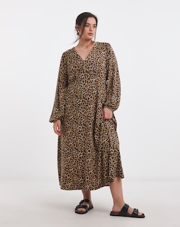 Leopard Print Supersoft Midi Dress