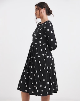 Spot Print Supersoft Pocket Midi Dress