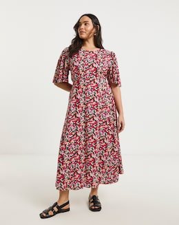 Ditsy Floral Print Midi Dress