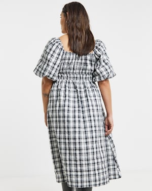 Mono Check Midi Dress - Image 3