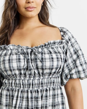 Mono Check Midi Dress - Image 2