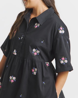 Embroidered Shirt Dress - Image 2