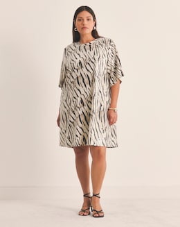 Zebra Sequin T-Shirt Dress