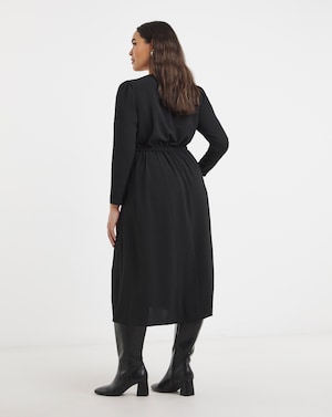 Historic Detail Crepe Midi Dress - Image 4