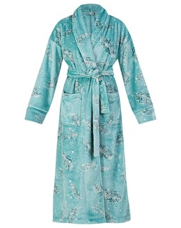Monsoon Feather Print Foil Dressing Gown