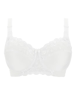 Miss Mary of Sweden Rose Embroidered Full Cup Wired Bra White