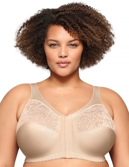 UK LADIES FRONT Fastening Posture Firm Support Non Wired Lace Bra Plus Size  Cups £11.98 - PicClick UK