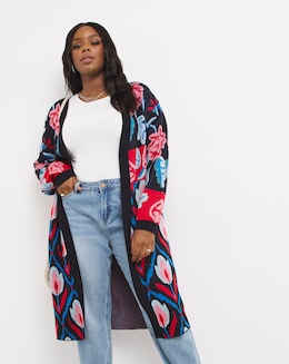 Hope &amp; Ivy Vintage Tulip Belted Coatigan