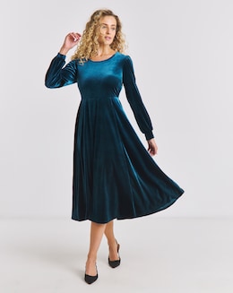 Joe Browns Stella Velour Midi Dress - Image