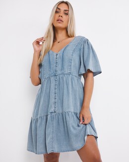 Tiered Lyocell Tea Dress