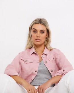 Dusky Pink Western Denim Jacket