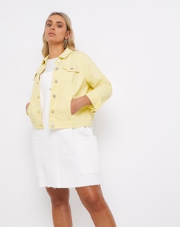 Soft Lemon Western Denim Jacket