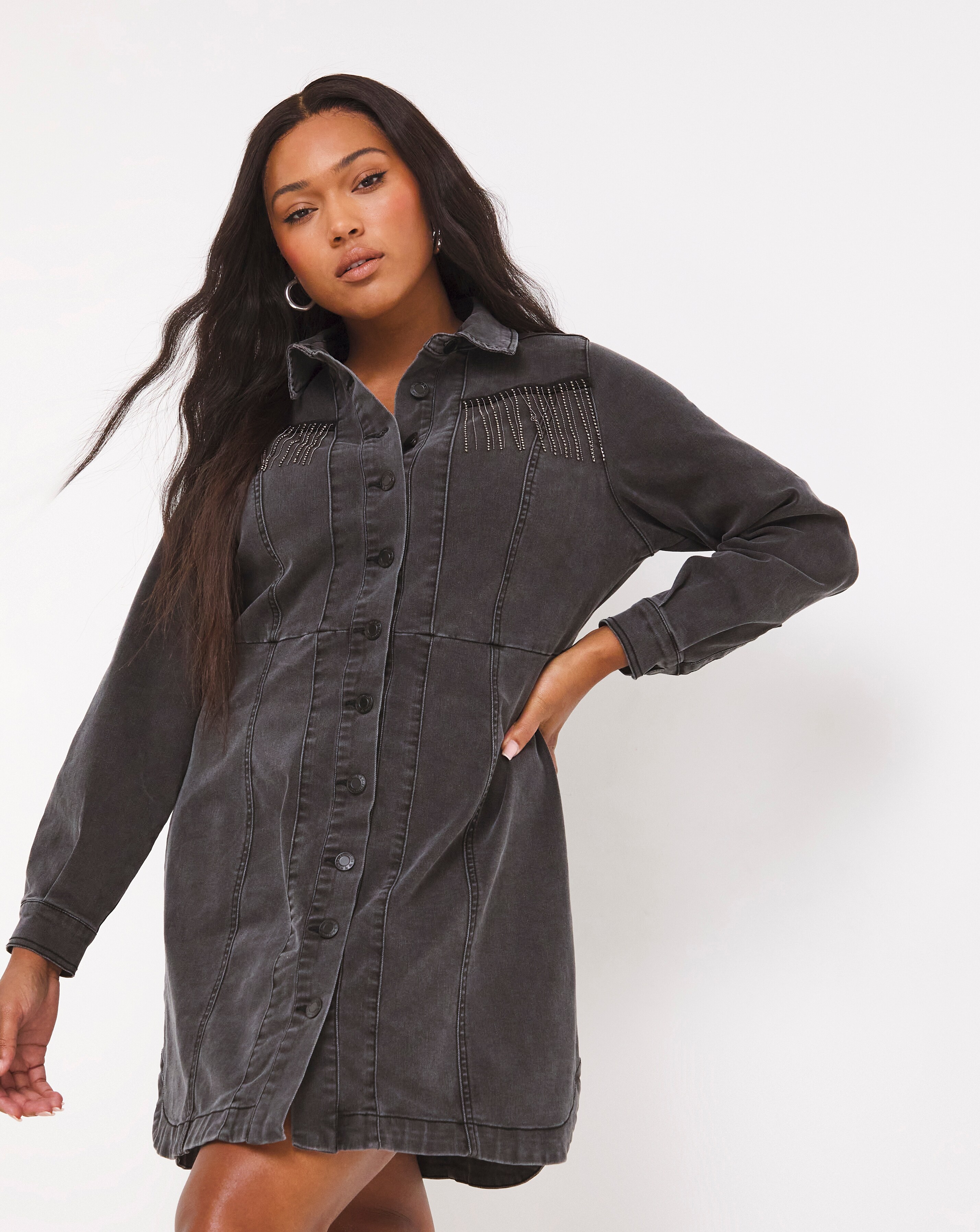 black denim dress