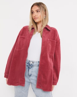 Rose Jumbo Cord Zip Through Jacket