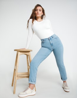 24/7 Light Wash Straight Leg Jeans