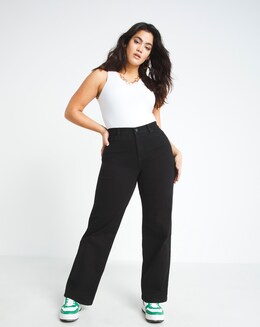 24/7 Black Wide Leg Jeans