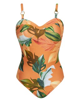 Figleaves Curaco Underwired Bandeau Strapless Tummy Control Swimsuit