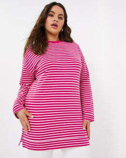 Pink Stripe Sweat Tunic