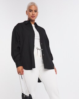 Cotton Poplin Oversized Boyfriend Shirt