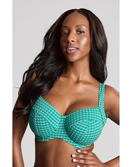 Panache Olivia Full Cup Wired Bikini Top Green Gingham