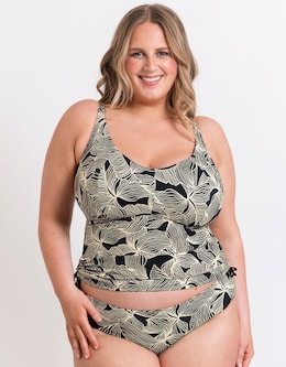 Curvy Kate Ripple Reef Non Wired Multiway Tankini Top Black Print