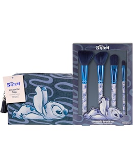 Disney Stitch Denim Cosmetic Bag &amp; Makeup Brushes