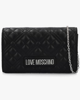 Love Moschino Diamond Quilt Flapover Black Cross-Body Bag