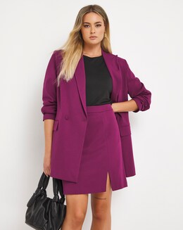 Plum Side Split Mini Skirt