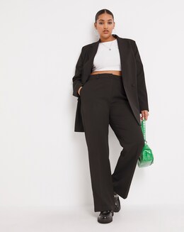 Black Wide Leg Tailored Dad Trouser
