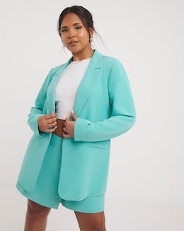 Blue Edge to Edge Relaxed Blazer
