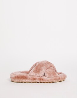 Nanny Crossover Strap Footbed Slippers Wide Fit Simply Comfort