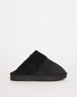 Pammy Closed Toe Faux Fur Lined Slippers Wide Fit Simply Comfort