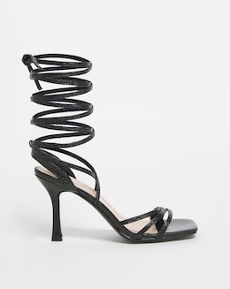 Soria Ankle Tie Heeled Sandals - Extra Wide Fit (EEE)