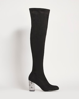 Lindow Feature Heel Over The Knee Stretch Sock Boots Wide Fit Standard Calf