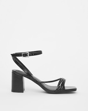 Strappy Asymmetric Heeled Sandals ExWide - Image 1