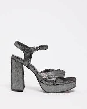 Black Block Platform Sandals Wide - Image 1