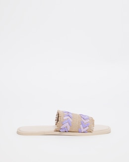 Aston Raffia Mule Sandals Wide Fit