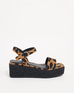 Daria Square toe Espadrille Flatform Sandals Ex Wide Fit